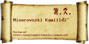 Miserovszki Kamilló névjegykártya